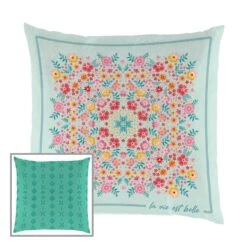 Coussin D’extérieur Réversible De 17,7" X 17,7", à 2 Motifs De Broderie Imprimée