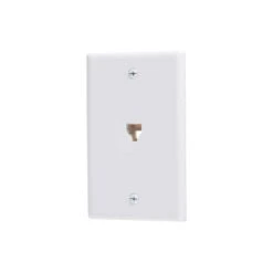 RCA Prise Téléphonique Encastrée Avec Plaque, Blanche