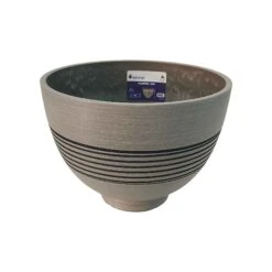 Pot Rond Brun Au Fini Pierre, 8" X 11''