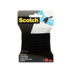 Scotch Ensemble De 6 Attaches De Regroupement Avec Velcro De 1/2" X 8", Noir