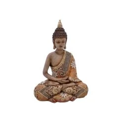 Statuette De Bouddha En Pose De Dhyanna, 6'' X 3-1/4'' X 8''