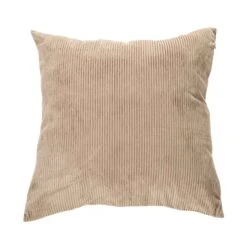 Coussin Corduroy En Velours Côtelé De 18" X 18", Taupe