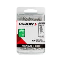 Arrow Rivet Moyen 1/8" En Aluminium, 100 Unités