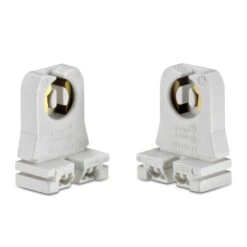 Supports Pour Tube Fluorescent G13, Blanc (2 Unités)