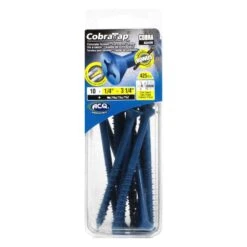 Vis à Béton à Tête Plate CobraTap De 1/4" X 3-1/4", 10 Unités