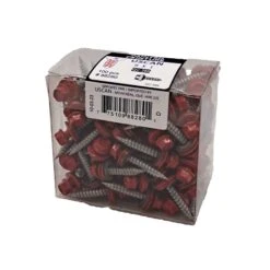 Vis à Tôle à Tête De Couleur Rouge Brillant, #9 X 1" (100 Unités)