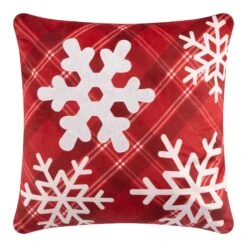 Coussins Avec Un Imprimé De Flocons De Neige En 3D, 17" X 17"