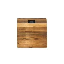 Pèse-personne Avec Plateau En Bois D'acacia