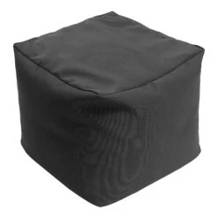 Pouf Carré D'extérieur Noir, 18 X 18 X 17"