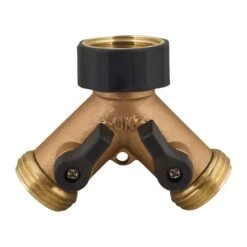 Raccord De Boyau En Métal Avec Vanne D'arrêt Intégrée, 2 Voies