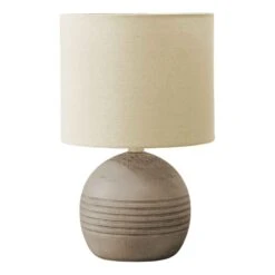 Lampe De Table En Résine Avec Abat-jour, 15'' (beige Et Beige)