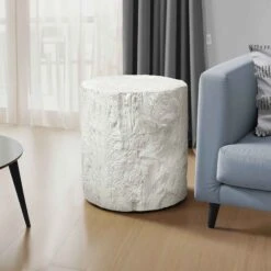 Table D'appoint Souche D'arbre, 24,75'' (blanc)
