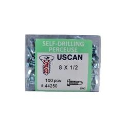 Vis Autoperceuse à Tête Hexagonale Plaquée Zinc "Tek" Pour Le Métal, #8-18 X 1/2" (100 Unités)
