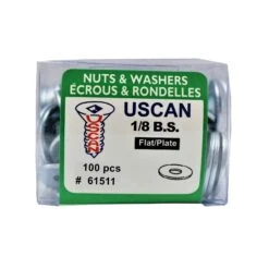 Rondelle Plate En Acier Plaqué De Zinc, 1/8" (100 Unités)