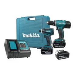 Makita Ensemble D'une Perceuse Et D'un Tournevis à Chocs, 18 V LXT 3,0 Ah