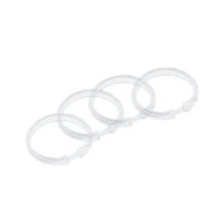 Anneau De Rideau De Douche En Plastique Clair, Pqt/12