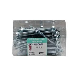 Vis Autoperceuse à Tête Hexagonale Plaquée Zinc "Tek" Pour Le Métal, #12-14 X 3" (100 Unités)