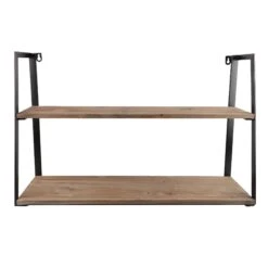 Étagère Murale En Bois Et Métal à Suspendre, 25'' X 7'' X 16''
