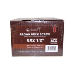 Vis à Bois Traité Brune, #8 x 2-1/2" (3 000 Unités)