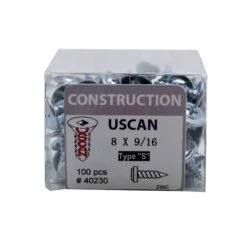 Vis à Gypse Pour Latte De Type "S" Plaqué Zinc, #8 x 9/16" (100 Unités)