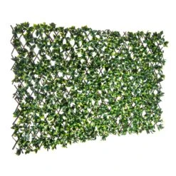 Treillis Extensible Bois/plastique Vert Avec Feuilles De Gardénia, 36" X 72"