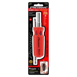 Tournevis Multifonction HEX-CALIBRE HEX MM De Taille Standard Avec Embouts De 3'', 7 En 1 (rouge)