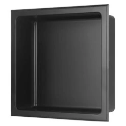 Niche De Douche Layla En Acier Inoxydable Noir Mat, 12" X 12"