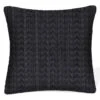 Coussin Tricoté Et Texturé En Fausse Fourrure, 17'' X 17'' (noir)