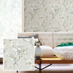 Papier Peint ''peler Et Coller'' à Motif Floral Mirei, 20,5" X 18'