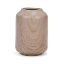 Vase En Céramique à Aspect De Bois, 4-1/2" X 6"