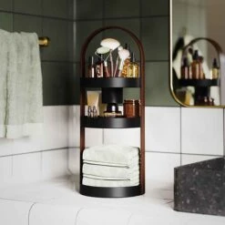 Umbra Organisateur De Cosmétiques à 3 Niveaux Bellwood, Noir Et Noyer