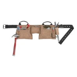 Tablier De Construction En Cuir Suédé à 12 Poches