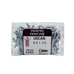 Vis à Tête Ronde De Couleur Blanche Pour Métal, #8 x 1-1/4" (100 Unités)