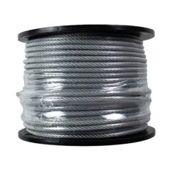 Câble 7 X 19 En Acier Galvanisé Recouvert De PVC Clair, 3/16"-1/4" X 250' (vendue Au Pied Linéaire)