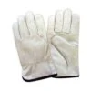 Gants D'hiver En Cuir Pleine Fleur Avec Doublure De Flanelle De Type Conducteur, T-grand (blanc)