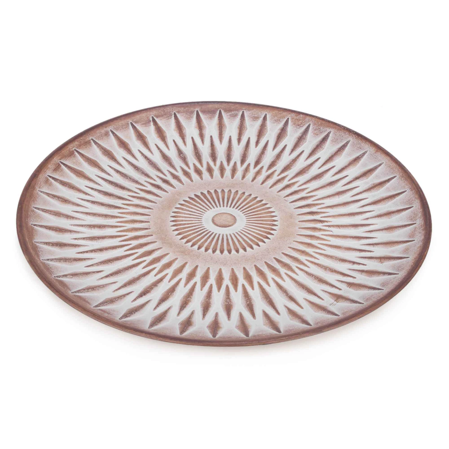 Plateau Rond à Motif Aztèque, 13,5" 3 Plateau Rond à Motif Aztèque, 13,5"