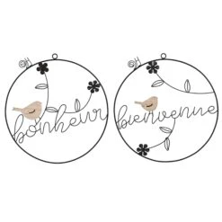 Décoration Murale D’oiseau Avec Inscription, 12" (choix Entre 2 Modèles)