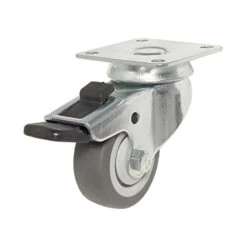 Roulette Pivotante Avec Frein à Usage Général En Caoutchouc Thermoplastique Gris De 2''