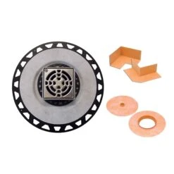 Ensemble De Drain En Plastique ABS Avec Grille Carrée D'acier Inoxydable, 4"