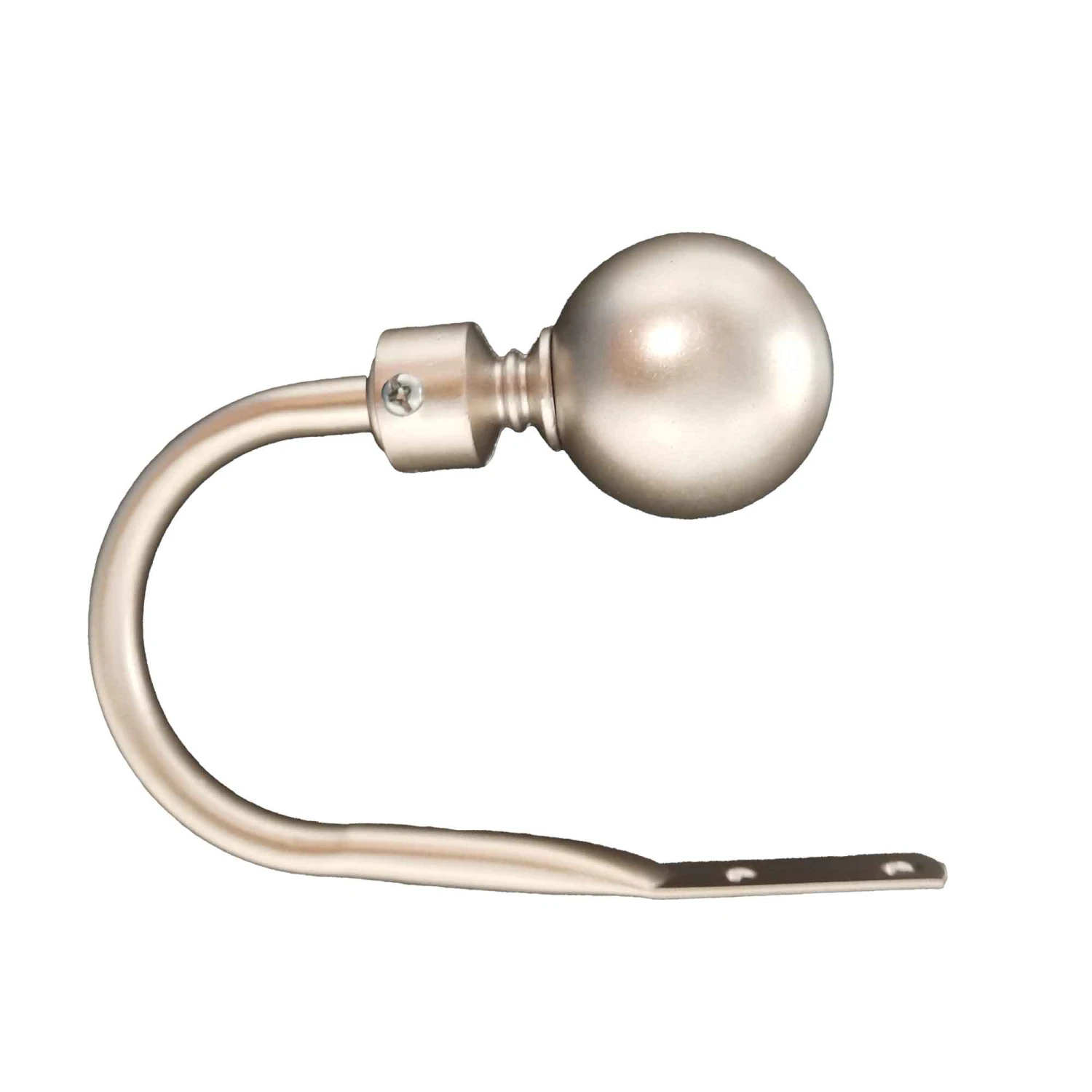 Embrasses à Rideaux à Extrémités Rondes, Argent 3 Embrasses à Rideaux à Extrémités Rondes, Argent