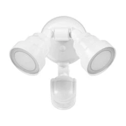 Globe Luminaire De Sécurité DEL Câblé à 2 lumières Avec Détecteur De Mouvement 180° Avec Luminosité Réglable, Blanc