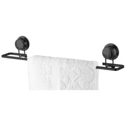 Barre Porte-serviettes Noire Mate à Ventouses, 24''