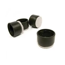 Embouts Ronds Avec Feutre En Plastique Noir Et Beige De 1'' De Diamètre, Paquet De 4