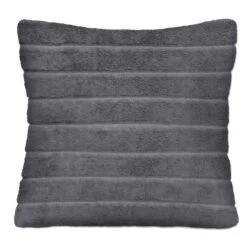 Coussin De 17" X 17" En Fausse Fourrure, Gris