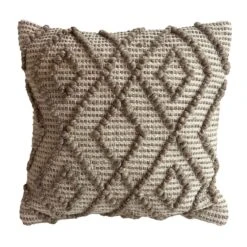 Coussin Texturé à Motif De Losanges Terra, 18'' X 18'' (taupe)