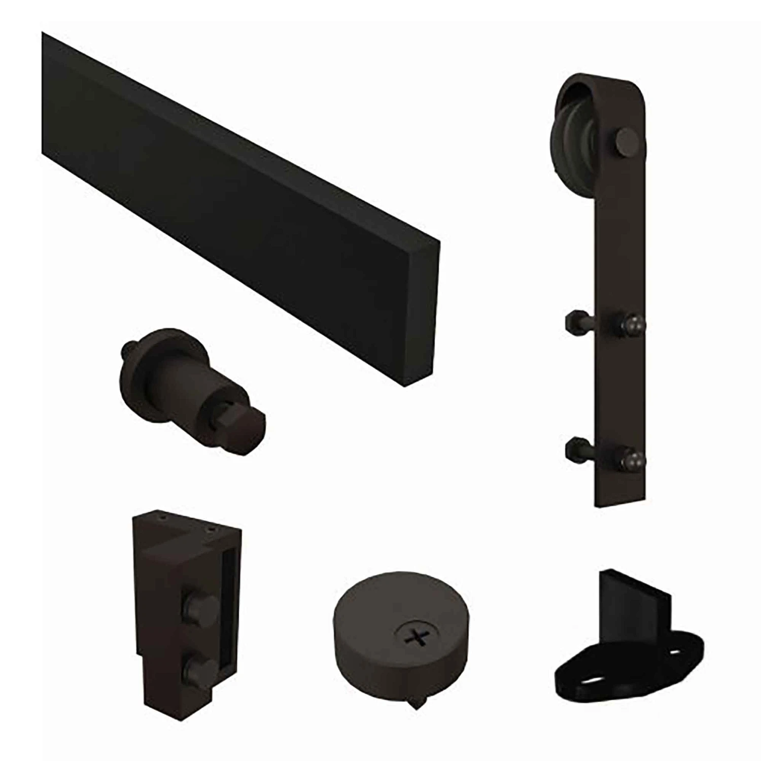 Rail Et Quincaillerie # 630 En Acier Noir Pour Porte à Style De Grange, 78-3/4" 4 Rail Et Quincaillerie # 630 En Acier Noir Pour Porte à Style De Grange, 78-3/4" - Image 2