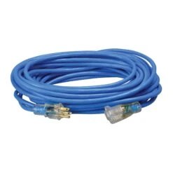 Rallonge électrique ColdFlex à Cordon 14/3 SJTW De 50' à 1 Prise, Bleu