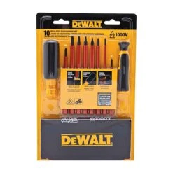 DeWALT Ensemble De Tournevis Avec Tiges Recouvertes D’une Gaine De Vinyle, 10 pièces