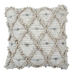 Coussin à Motif De Losanges Charm, 18'' X 18'' (écru)