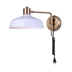 Canarm Luminaire Mural Bello à 1 Lumière, Nickel Brossé Et Noir Mat